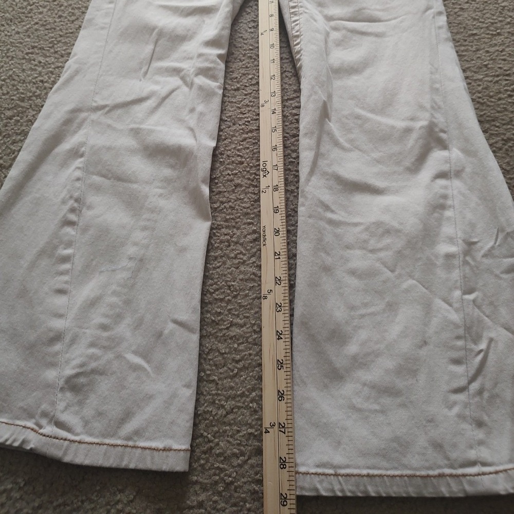 Motherhood Maternity‎ Flare Leg Jeans Cream Beige Stretch Comfort Size L